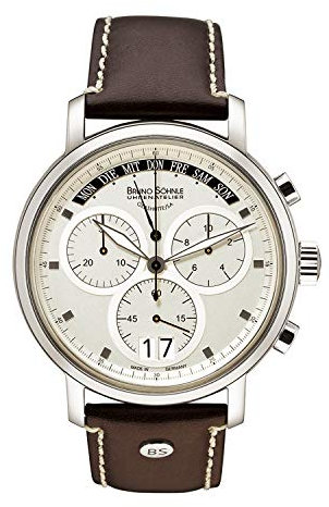 Bruno Söhnle 17-13143-241 Marcato Herren-Armbanduhr, Chronograph, Quarz, Edelstahlgehäuse, Saphirglas, Lederarmband, mit Faltschließe, 10 bar