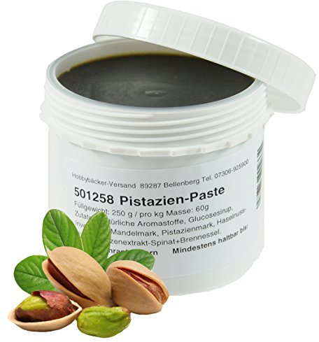 Hobbybäcker - Pistazien Aroma, Aromapaste, Pistazienpaste zum Backen & Verfeinern von Eis, Pralinen, Desserts & Tortencremes, sanft-nussiger Geschmack, 250g