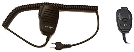 Proxel Mikrofon/Lautsprecher mit PTT für ICOM/ALINCO/Standard/INTEK/Midland, Schwarz, kompatibel mit ICOM, INTEK, ALAN/MIDLAND, 136-174 MHz, 10 Kanäle, komplett mit Clip und PTT-Mikroschalter