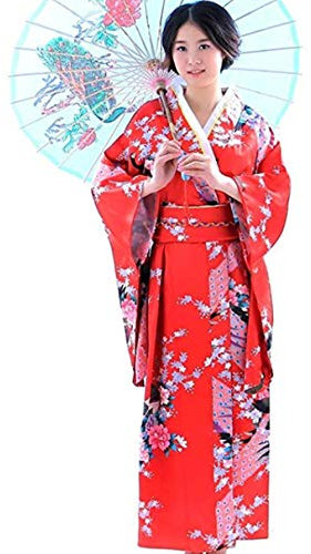 Botanmu Robe Kimono pour femme Robe japonaise Costume cosplay de photographie 5 couleurs ,Rouge,Taille unique