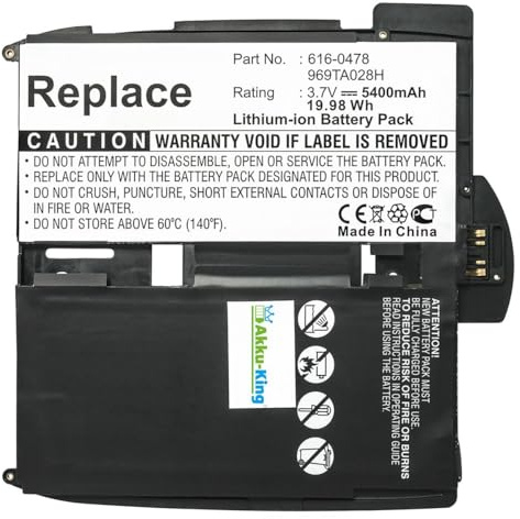 Akku-King Akku kompatibel mit Apple 616-0448 - Li-Polymer 5400mAh - für Apple iPad 1st, iPad A1219, A1315, A1337, 616-0478, 969TA028H