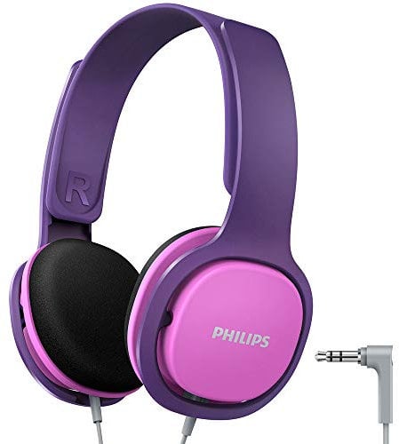 Philips SHK2000PK/00 Over Ear Kinder Kopfhörer, Farbige LED-Leuchten, 85dB Lautstärkebegrenzung, Geräuschisolierendes, mit weichen Ohrpolstern, Ergonomisches Stirnband (Rosa)