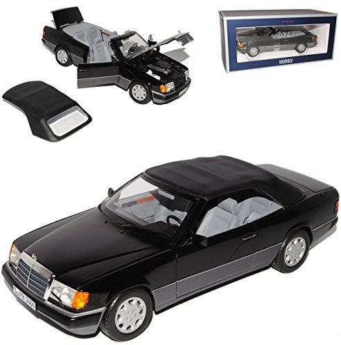 Norev Mercedes-B E-Klasse 300 CE W124 A124 Cabrio Schwarz 1984-1997 1/18 Modell Auto mit individiuellem Wunschkennzeichen