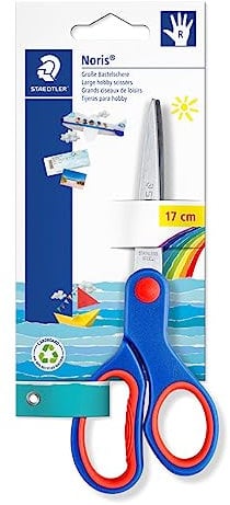 STAEDTLER 965 17 NBK Bastelschere Noris Club (ergonomische Griffzone, gerundete Klingen, hohe Schneidleistung, Länge: 17 cm)