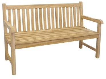 Antike Fundgrube Gartenbank Sitzbank Gartenmöbel 3-Sitzer aus massiven Teak Holz 150 cm -2675-