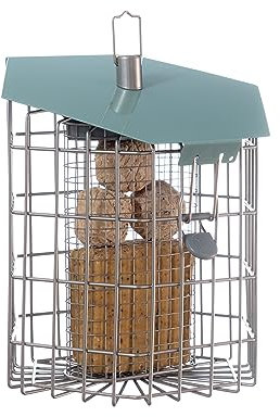 The Nuttery Hexihaus Bird Feeder HXMC01 – Squirrel & Pigeon Proof – Hanging Metal Garden Fat Ball & Suet Feeder – Weather Resistant, Easy to Fill & Clean – For Wild Birds