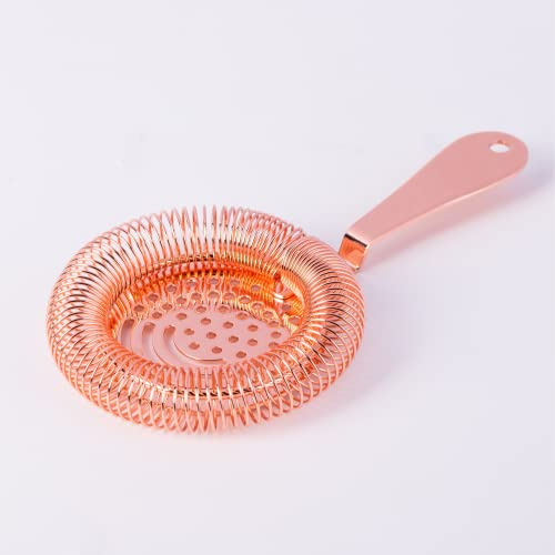 Copper Plated Sprung Julep Cocktail Strainer - Professional Stainless Steel Drink Strainer for Bartenders