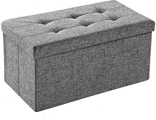 TecTake Faltbare Sitzbank Aufbewahrungsbox Sitzwürfel Hocker Würfel Möbel 76x38x38cm - diverse Farben - (Lichtgrau | Nr. 402238)
