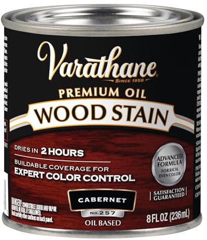 Varathane Rust-Oleum 211803 Cabernet Wood Stain, Half Pint, Multicolor
