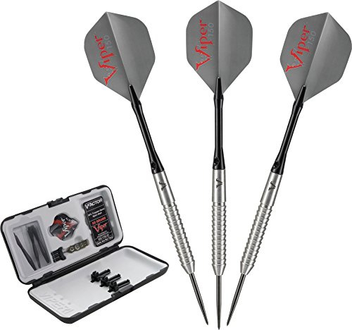 Viper by GLD Products V-Factor 90% Tungsten Steel Tip Darts with Storage/Travel Case, 22 Grams, Stainless Steel (23-1702-22)
