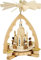 Richard Glässer Seiffen Pyramide mit Dresdner Frauenkirche und Kurrende, 19 cm Hoch, Original Erzgebirge