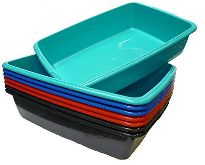 Whitefurze Plastic Cat Litter Tray, Large