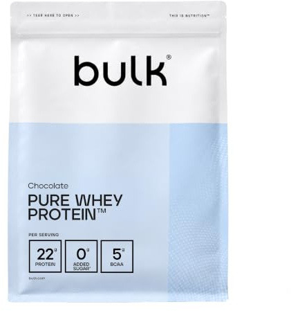 Bulk Pure Whey Protein Powder, Chocolate, 5kg | 22g Protein and 5g BCAAs per Scoop, Whey Concentrate Shake, Low Sugar, Supports Muscle Growth and Repair, Smooth Mixing