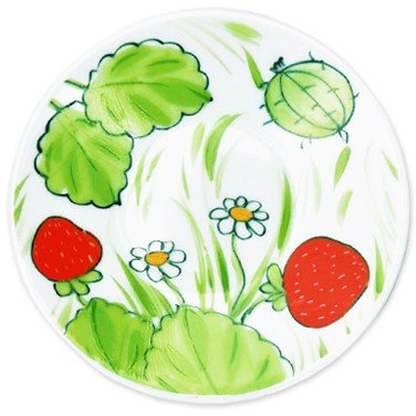 Helina Tilk fraises Assiette 11 cm Porcelaine Peint à la main