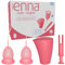 Enna Cycle M - APPLICATORE + 2 COPPETTA Mestruale + CONTENITORE per la STERILIZZAZIONE /FDA Approvata /3 TAGLIE / SILICONE di grado MEDICALE