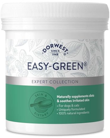 Dorwest Herbs Easy-Green Powder 500g, Super Green Raw Diet Supplement for Dogs, Itch Relief for Dogs and Cats – Natural Supplement for Cats and Dogs with Allergies, (14DOR027)