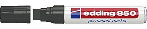Edding 850 schwarz 5pièce (S) Permanentmarker, – Permanentmarkern (schwarz, schwarz, weiß, Kunststoff, 1,6 cm, 5 Stück (S))