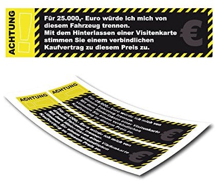 Tuning Aufkleber Autoaufkleber Fun Sticker Autoverkauf | 2er Set