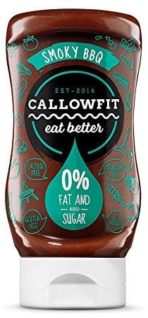 CALLOWFIT Smoky BBQ Salsa low carb, 0% contenuto di grassi e zuccheri aggiunti, salsa dietetica, affumicato, barbeque