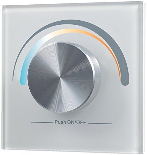 iluminize Wand-Dimmer Funk: mit Drehknopf, für duo-weiße LEDs, 1 Zone, 3V batteriebetrieben, Schalterdosen-Installation, KEIN Universal-Gerät: Funk Controller ist erforderlich (für duo-weiße LEDs)