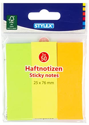 Haftnotizen Notes neon-color 3x50 Blatt, 25x75mm