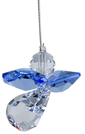 Swarovski Schutzengel-Anhänger aus Kristall, Geburtsstein, Sonnenfänger, Swarovski-Kristall, SEPTEMBER - SAPPHIRE