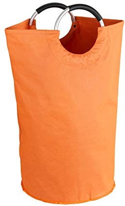 WENKO Wäschesammler Jumbo Orange - Wäschekorb, Multifunktionstasche Fassungsvermögen: 69 l, Polyester, 38 x 72 x 38 cm, Orange