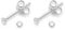 Set of 2 PAIRS Heather Needham Sterling Silver Cubic Zirconia stud Earrings - SIZE: TEENY TINY 2mm - Very Small & discreet. Gift Boxed. 5549CL