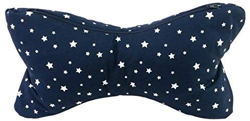 Biona Lesekissen/Leseknochen/Knochenkissen 35x18 cm (Baumwolle Sterne klein blau, mit Inlett)