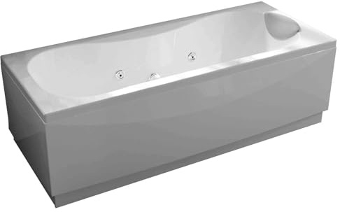 Novellini Calypso Vasca Bagno Hydro Plus 170x70 H55 cm Idro Whirlpool 6 Getti Disinfezione Airpool 12 Jets Destra Forma Esterna Rettangolare Interna Otto 2 Pannelli Bianco Lucido Colonna Cuscino