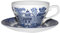 BLUE WILLOW Set of 6, 8 oz cup and saucers CHURCHILL CHINA, Made in England