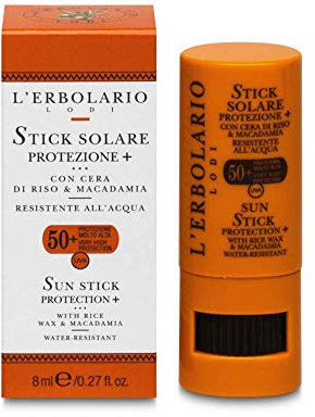 L'Erbolario Linea Solare SPF50+ Stick Protezione+ Macadamia e Cera di Riso 8 ml