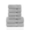etérea Carli Frottee Handtücher Set - 100% Baumwolle - Oekotex 500 GSM - 6 TLG - 2X Duschtuch 70x140 + 4X Handtuch 50x100 - Bath Towel Frottiertücher - Steingrau