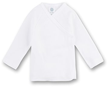 Sanetta Baby-Flügelhemd Langarm weiß | Nachhaltiges und bequemes Wickelshirt aus Bio-Baumwolle für Babys. Baby Bekleidung
