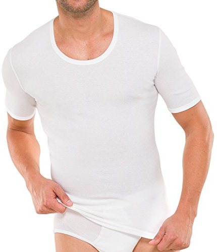 Schiesser 3er Pack Cotton Essentials Feinripp Shirt 1/2 Arm - Herren Unterhemd - Baumwolle - 205145
