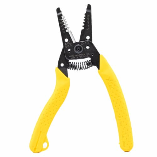 Ideal Electrical 45-415 Premium Reflex T-5 Stripper - 10-20 AWG, Wire Stripper with Thumb Rest, Plier Nose, Slide Lock, Textured Grips