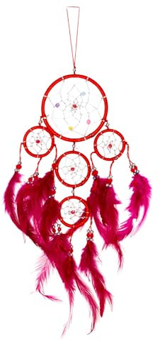 40cm x 9cm Dreamcatcher Traumfänger Rot Glitzer Gute Träume