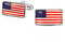 Mens Red White Blue Stripe Ferien American Usa Patriotische Flagge Star Shirt Manschettenknöpfe Für Männer Emaille Drei Ton Silber Ton Edelstahl Scharnier Bullet Back