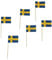 Flaggenpicker / Deko-Picker SCHWEDEN (8 cm - 50 Stück)