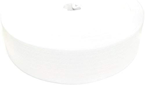 Jajasio 25 Meter Gummiband 50 mm breit - weiß