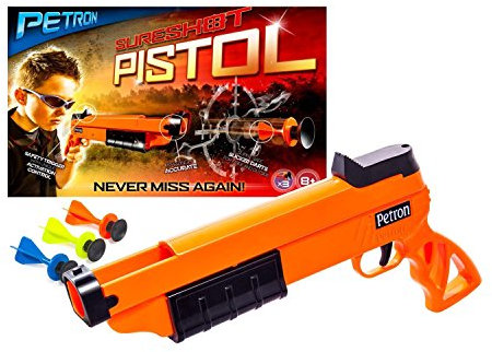 Petron Sureshot Pistole mit 3 sicheren Saugpfeilen | Präzision & Power in schlankem Design | Hochgenau bis über 20 Meter | Indoor & Outdoor Spaß, perfekt für Erwachsene & Kinder ab 14 Jahren