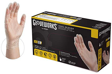 ammex ivpf gloveplus Vinyl Industriequalität latexfrei Handschuh, Einweg, puderfrei, X-Large (Box Of 100)