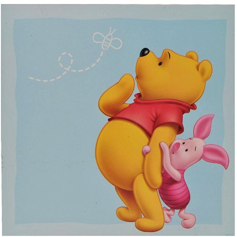 alles-meine.de GmbH Wandtattoo/Fensterbild/Sticker groß - Winnie The Puuh - Wandsticker selbstklebend Pooh 4 eckig