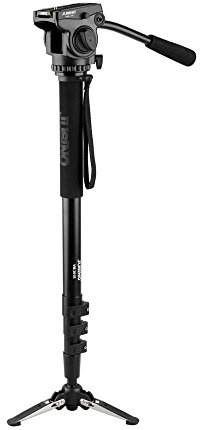 JUSINO VM-324E monopiede con giunto sferico e piedino/treppiede rimovibile + puntatore video