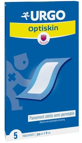 Urgo - Optiskin Klebepflaster – Semi durchlässig, steril, 5 Pflaster, 20 cm x 9 cm