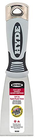 HYDE 06308 Couteau à mastic en acier inoxydable Stiff Pro de 5,1 cm, sans taille, sans couleur