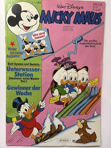 Micky Maus Heft 1984 Nr. 2 , mit Aufkleber, 9.1.1984 , Comic-Heft