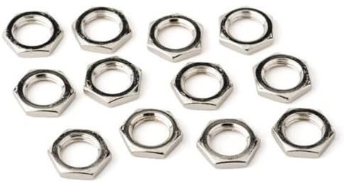 Amps & Effects Accessories FENDER AMPLIFY JACK NUTS, HEX 7/16-20 X 1/8, NICKEL (PER 12) PIECES AMPLIFIER EFFECTS