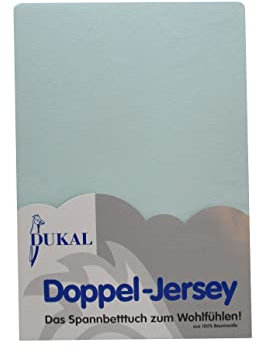 Dukal | Topper Spannbettlaken | max. Höhe 10 cm | 90x200 – 100x200 cm | aus hochwertigem DOPPEL-Jersey | 100% Baumwolle | Farbe: mint