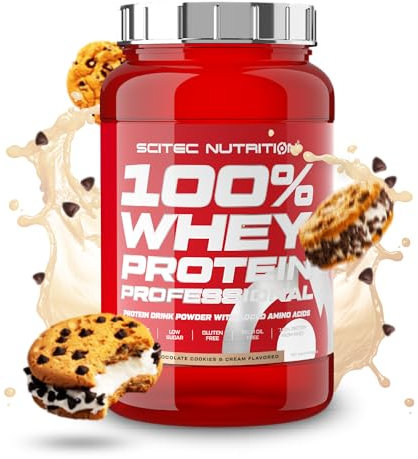 Scitec Nutrition 100% Whey Protein Professional - Mejorada con Aminoácidos Extra y Enzimas Digestivas - Sin gluten - Sin aceite de palma, 920 g, Chocolate-Cookies & Cream
